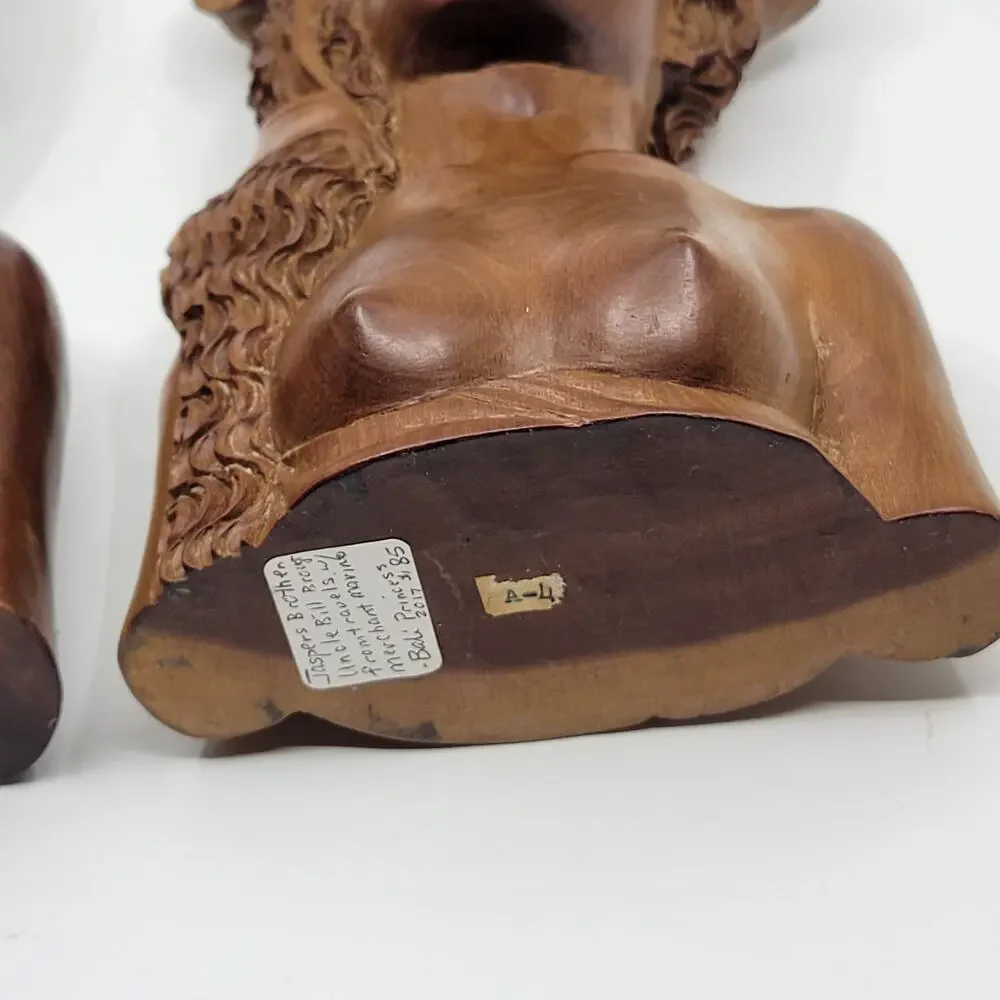 Vintage Bali Solid Carved Wooden Bust of a Young Woman Princess